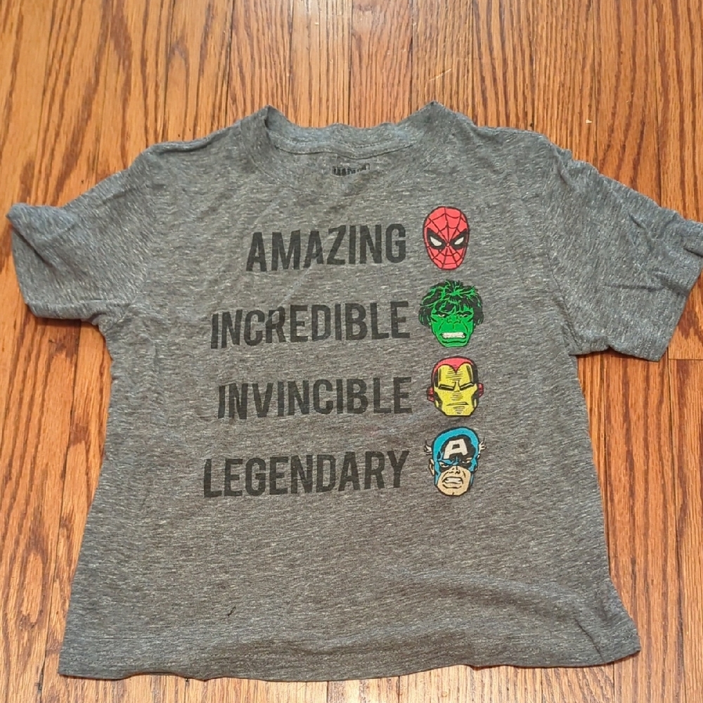 Gray Marvel Superhero Graphic T-Shirt